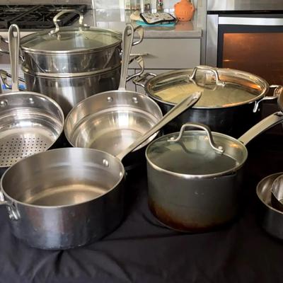 Cookware Collection Featuring All-Clad, Stock Pot, Roaster & Steamer
