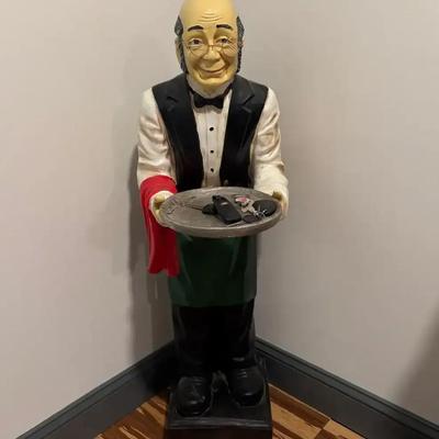 Butler Statue with Serving Tray