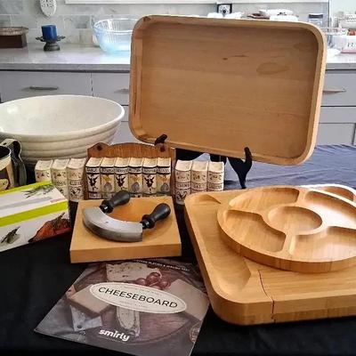 Charcuterie & Kitchen Collection Featuring Hand-Painted Italian Bowl, Cutting Boards & More