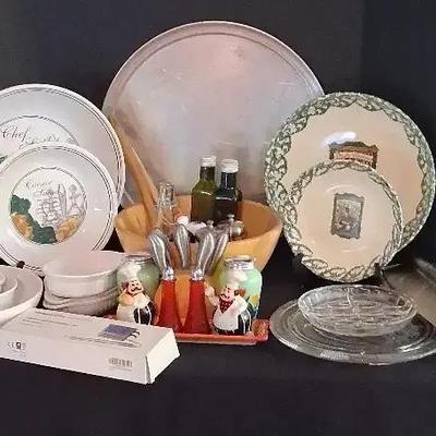 Pizza & Kitchenware Collection With Bowls, Platters, Shakers & More