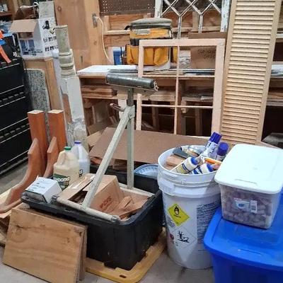Assorted Wood Pieces & Carpenter Supplies