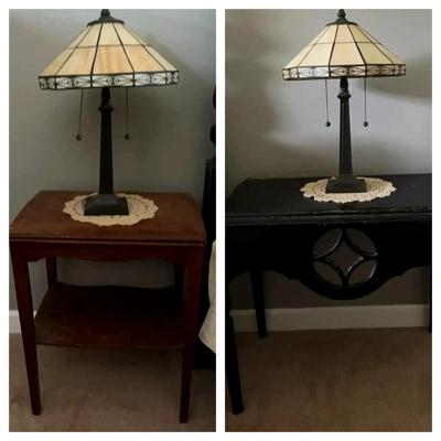 Pair of Vintage Table Lamps with Two Nightstands