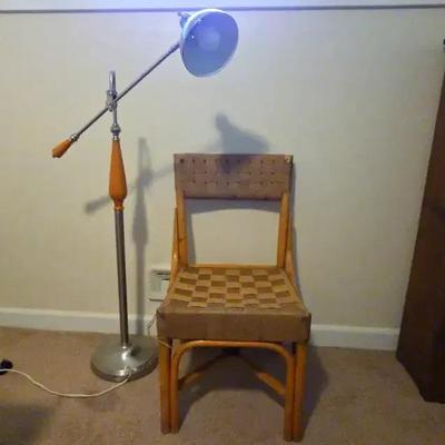 Axel Larsson Woven Accent Chair & Adjustable Floor Lamp
