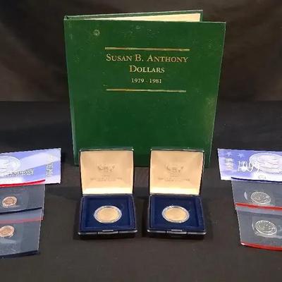 Susan B. Anthony Dollar Collection with Uncirculated Coin Sets