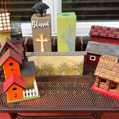 Colorful Wooden Birdhouse Collection