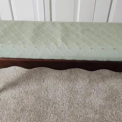 Wooden Bench with Upholstered Cushion