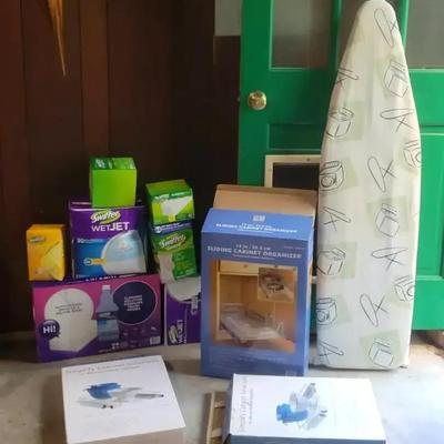 Swiffer Supplies, Sliding Cabinet Organizers & Ironing Board