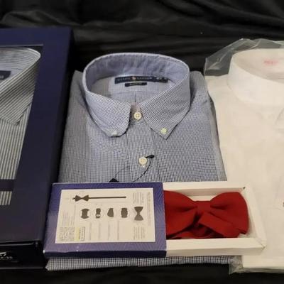 Ralph Lauren, Stafford & IZOD Men’s Dress Shirts with Silk Bowtie