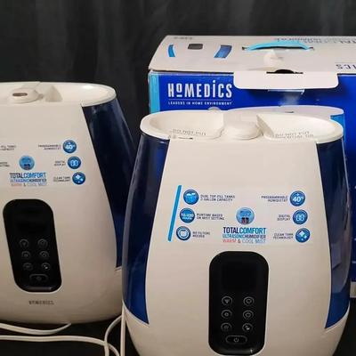 Two HoMedics TotalComfort Ultrasonic Humidifiers – Warm & Cool Mist