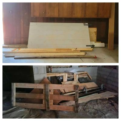 Collection of Lumber, Plywood & Salvaged Wood Panels