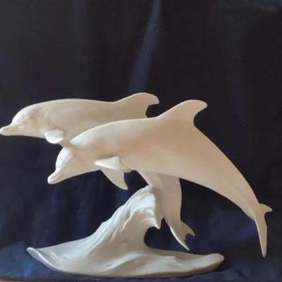 Kaiser Porcelain Leaping White Dolphins 