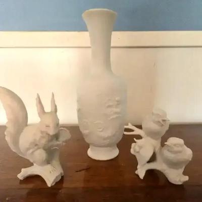 Kaiser W. Germany Squirrel, Bud Vase, Birds 