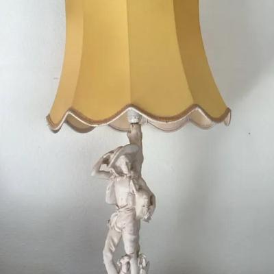 Figurine Lamp with Yellow Shade 1950s-1970s #2
