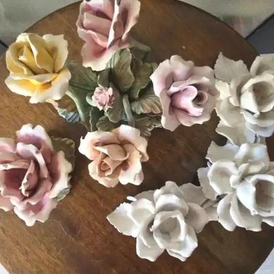 Capodimonte Style Porcelain Roses 