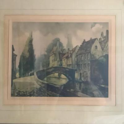 "La Route de Malines" by the Belgian artist Alfred Van Neste (1874-1969). PICK UP: Lakewood 10/24