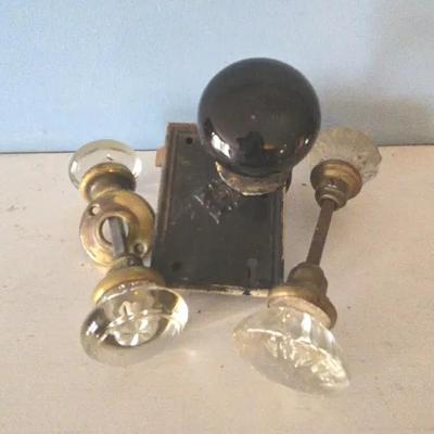 Black Porcelain & Glass Door Knobs