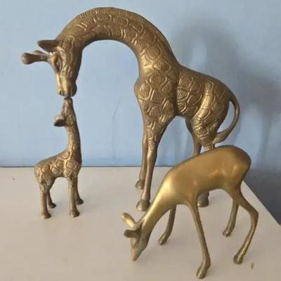 Brass Giraffes & Deer