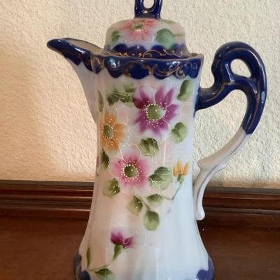 Antique Hand-Painted Nippon Porcelain Chocolate Pot

