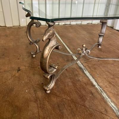 Spectacular iron and glass coffee table