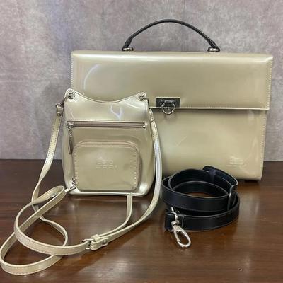 Beijo Business Class Leather Briefcase & Beijo Leather Mini Crossbody Bag 