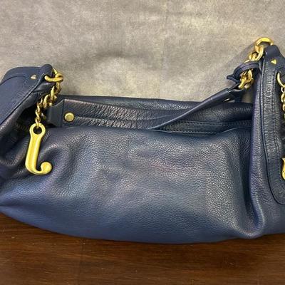 Juicy Couture Navy Blue Leather Shoulder bag With Charms 