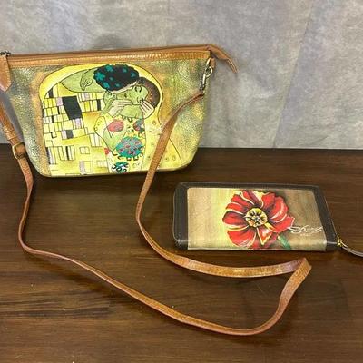 Pair Of Sharif Designer Over Shoulder Purse & Sharif Floral Wallet
