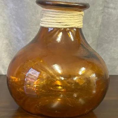 9” Amber Glass Art Base 