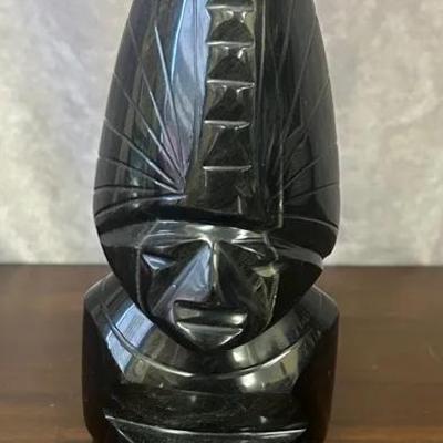 Hand Carved Obsidian Stone South American Figurine