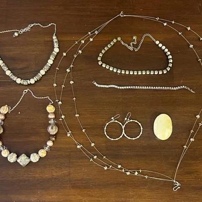 Costume Jewelry, Assorted Necklaces, Bracelet, Earrings, & Pendant 