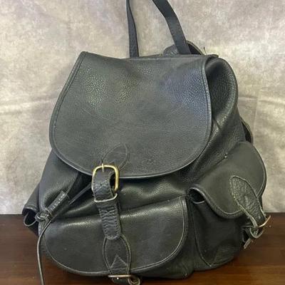 Black Leather Backpack