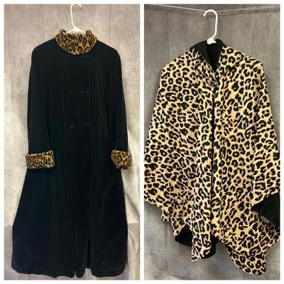 Bergdorf Goodman Women’s Long Winter Coat & RainCaper Cheetah Pattern Rain Poncho