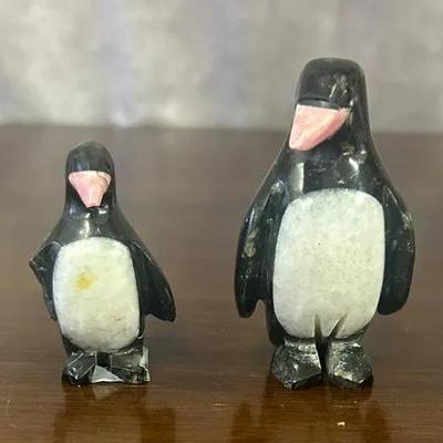 4” & 3” Stone Penguin Pair