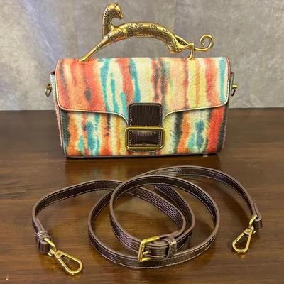 Sharif Cheetah Small Handbag With Leather Strap
