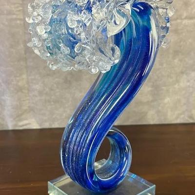 Dale Tiffany Pacific Wave Glass Sculpture 