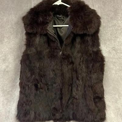 Saks Fifth Avenue Genuine Rabbit Fur Women’s Winter Vest Jacket