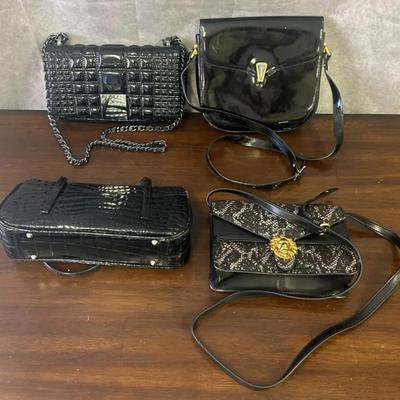 Small Black Designer Handbag Set 