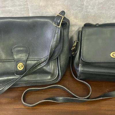 Coach Glove Tanned Cowhide Black Leather Bags Pair