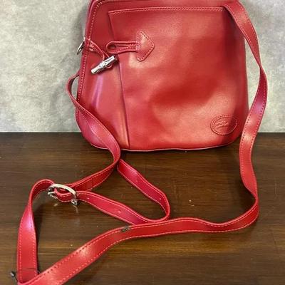 Longchamp Red Leather Shoulder Nah 