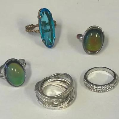 Costume Jewelry, Assorted Rings 