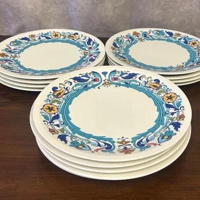 8” Diameter Vintage Villeroy & Boch Izmir 13-count Plate Set