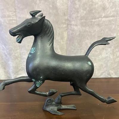 Vintage Chinese Metal "Flying Horse of Gansu" Statue 