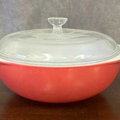 Vintage Pyrex Flamingo Pink Casserole Dish w/ Glass Lid 