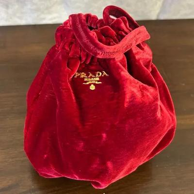 Prada Red Velvet Mini Handbag