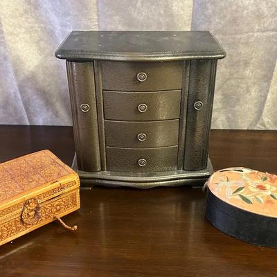 Three Assorted Jewelry Boxes 