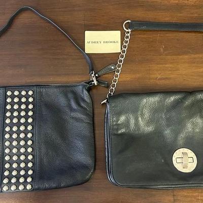 Audrey Brooke Two Black Handbag Set