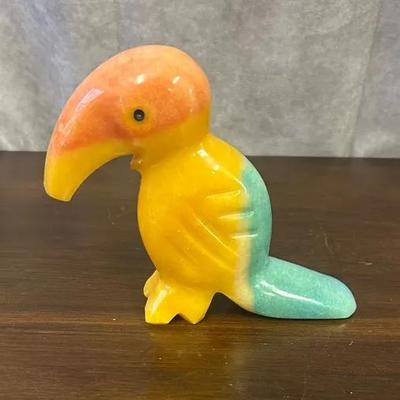 Heavy Stone Painted Toucan Parrot 