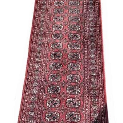 Vintage Pakistani Bokhara Red Wool Runner