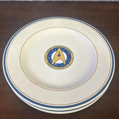 10”D Pfaltzgraff Star Trek USS Enterprise Dinner Plates