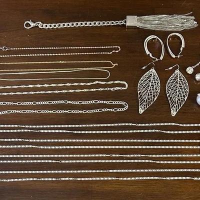 Costume Jewelry, Assorted Necklaces, Pins, & Earrings 