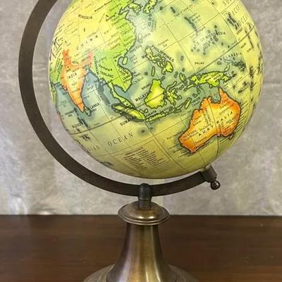 15”H World Globe On Metal Stand